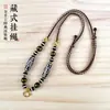 Corrente de amuleto budista tailandesa, pingente thangka do Tibete com cordão para pendurar, colar Dzi de nove olhos de ágata natural de primeira linha unissex