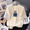 Camisetas Blancas de Algodón Puro de Manga Corta para Niños y Niñas, Verano Holgadas, Tops de Media Manga para Niños Talla Mediana y Grande, Marca de Moda, Venta Caliente Transfronteriza