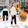 Meia-calça Grossa Forrada com Fleece para Inverno Infantil Laço Meia para Menina Dançarina Roupa de Bebê Leggings