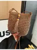 Moda Casual de Primavera Transfronteriza 2026 Bolso Cruzado de Paja Nuevo Bolso para Mujer Bolso de Hombro Versátil Bolso Sencillo