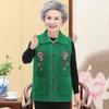 Chalecos para Mujeres de Mediana Edad y Ancianas, Ropa de Primavera y Otoño, Chalecos de Abuela, Chalecos de Invierno Bordados para Ancianas, Solapas, Chalecos para Mujeres