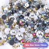 Perlas de ABS de Alto Brillo Coloridas Galvanizadas de Media Ronda Mezcladas con Pedrería de Resina 3-10 mm Perlas de ABS de Venta Caliente en Amazon Joyería DIY