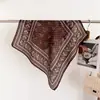 Artístico y fresco, pañuelo cuadrado pequeño con estampado de espiga, textura de algodón y lino, pañuelo para la cabeza tipo seda, chal, protector solar para el cuello y bufanda para mujer