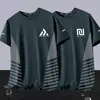 Camiseta de manga corta de seda helada de verano para hombre, camiseta holgada de cuello redondo y media manga para hombre, top sencillo de talla grande y secado rápido que combina con todo.