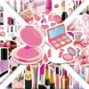 54 Adesivos de Desenho Animado de Cosméticos Rosa para Decorar Porta-Malas de Carro, Bolsas, Copos de Água, Adesivos à Prova d'Água Transfronteiriços Atacado