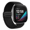 Adecuado para correa Fitbit Versa 4, Sense bucle tejido de nailon con cierre magnético de metal Versa 2