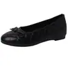 Sapatos Baixos Femininos com Salto Grosso, Sapatilhas de Uma Tira, Sapatos Mary Jane Quadrados da Moda Casual com Laço para o Dia a Dia