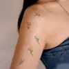 Tatuagens Adesivas Estilo Novo Pequeno Fresco Estilo Ins Transfronteiriças À Prova D'água e Duradouras Tatuagens Adesivas de Flor de Buquê para Braço Dedo