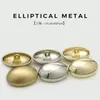 Botones Brillantes de Metal Cosidos a Mano, Botones Ovalados de Metal Sencillos de Hongo para Hombres y Mujeres, Botones de Traje, Botones para Abrigo y Suéter