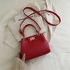 Bolso Cruzado de Hombro Único Color Sólido Textura de Guijarro 2025 Nuevo Bolso Elegante para Mujer Bolso de Axila con Cierre Retro de Moda