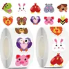 500 Hojas/Rollo Lindos Animales Corazón con Forma de Rollo Pegatinas para Niños para Animar Decoración DIY Funda de Teléfono Móvil Taza de Agua Pegatinas de Dibujos Animados