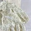 Macacão Floral Retrô para Meninas, Macacão Fofo com Gola Boneca para Bebês, Roupa de Passeio de Primavera para Recém-Nascidos