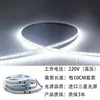 Fita de LED 220V Autoadesiva Decoração de Casa Luz Linear Super Brilhante Canal de Luz Alta Tensão Cob Fita de LED Linear à Prova d'Água