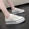 Zapatillas blancas para mujer con diseño de grulla de almohada blanca 2026 primavera y otoño nuevas zapatillas de lona versátiles de suela gruesa estilo coreano casual zapatillas de colores combinados