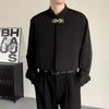 Nueva Camisa Estilo Chino Sin Planchar para Hombre de Manga Larga para Boda, Padrinos, Banquete, Informal, Chaqueta Camisa con Caída