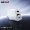 Cargador Borofone Ba105A de Tres Puertos Estándar Europeo Carga Rápida Nuevo Adaptador para Teléfono Móvil Enchufe Cargador EU