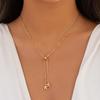 Collar de cadena larga con clavícula de estilo nicho, con diseño simple y moderno, con microincrustaciones de diamantes de imitación, ideal para combinar con todo, estilo europeo y americano.
