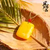Colar com Pingente de Paz e Segurança em Formato de Pão, Item de Moda Popular para Transmissão ao Vivo, Corrente de Suéter de Jade Simples e Elegante Pingente Atacado