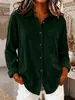Nova camisa vintage outono e inverno 2026 Amazon europeia e americana transfronteiriça, top casual solto e grosso, manga longa com gola de lapela