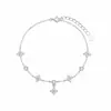 Pulseira de Trevo de Quatro Folhas com Franjas e Zircônia Estilo Retro Francês Feminina de Luxo Leve Design Fashion Versátil Joia de Mão Dobrável de Alta Qualidade