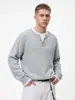 Suéter informal de punto tipo jersey retro estilo japonés para hombre Han Lu, suelto, de otoño, con cuello Henley de dos tonos