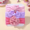 Amazon Conjunto de Faixas de Cabeça de Nylon para Bebê Super Elástico Tecido Macio para Bebê Faixa de Cabeça com Laço de Flor 4403