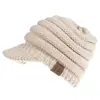 Ventas Directas de Fábrica nuevo gorro de visera vacío de otoño e invierno para mujer multicolor opcional gorro de lana con visera para mujer CC en stock lote