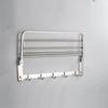 Estante Plegable para Toallas de Acero Inoxidable 304, Doble Capa Engrosada, Sin Taladro, Estante de Almacenamiento de Piso a Pared para Baño, Barra para Toallas