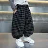 Pantalones de Primavera para Niños 2026 Nuevo Estilo Coreano Pantalones Cuadros Elegantes para Niños Pequeños, Pantalones Casuales de Primavera y Otoño con Puños