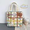 Novo simples moda saco de lona fresco impresso versátil commuter bolsa dos desenhos animados bonito menina saco de estudante
