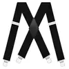 Tirantes elásticos negros cruzados en X para hombre, 50 mm, exclusivos transfronterizos, tirantes de cuatro clips, tiras elásticas para pantalones de 5 cm de ancho