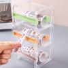 Caja de almacenamiento para diario, caja de almacenamiento para cintas, transparente, multifuncional, caja de almacenamiento para organizar artículos diversos, caja organizadora de papelería con botones
