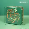 Caja de Almacenamiento de Hierro Portátil para Navidad Cesta de Almacenamiento Festiva Empaque para Regalos Dulces Galletas Decoración de Escritorio Adornos
