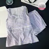 Pijama de Chaleco y Shorts Florales Rojo Retro para Mujer, Algodón Nube con Almohadillas Integradas en el Pecho, Transpirable, Holgado y Cómodo para Estar en Casa