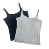 Colgador de Ropa Simple Tirante Cómodo Versátil Espalda Bonita Transpirable Modelo Algodón Fino Chaleco de Hombro con Almohadilla en el Pecho 3215