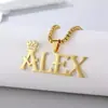 [Personalización Privada] Collar con Nombre en Inglés Personalizado de Acero Inoxidable Collar con Nombre Personalizado Cadena de Perlas Cuadrada de 3 mm