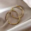 Pendientes de Círculo Geométrico con Aguja de Plata S925 para Mujer de Alta Gama Ligeramente Lujosos Distintivos Anillo Grande para la Oreja Pendientes de Aro en C Exagerados de Celebridad Cibernética Ins