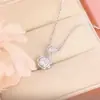 Nuevo Producto de Verano de Tonglin Collar con Colgante de Estrella Girasol de Plata de Ley 925 Cadena de Clavícula de Flor de Lujo Ligero Cadena de Cuello de Flor de Ciruelo