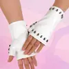 Guantes de Dedos de Cuero para Mujer Ciclismo Cómodos Guantes de Dedos Rectos de Cuero PU Entrenamiento Rendimiento Hip-Hop Guantes de Baile para Exteriores