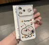 Chapéu de palha com grafite Capa de celular Snoopy adequada para iPhone 16 Pro Max, capa de celular Apple 17, capa galvanizada de mudança instantânea
