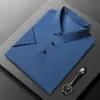 Seda de Hielo 2023 Verano Delgado Camiseta Casual de Manga Corta para Hombre Camisa Polo de Manga Media para Papá de Mediana Edad