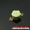 Puxador de Cerâmica para Móveis Gaveta de Armário Buraco Único Moderno Simples Pastoral Preto e Branco Estilo Europeu Buraco Único Redondo Puxador de Flor Rosa