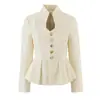 Ropa de Mujer Transfronteriza 2026 Moda Europea y Americana Casual Blazer de un Solo Botón con Cuello en V Cintura Ceñida Dobladillo tipo Falda Mujer C27940