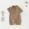 Enterizo Fino de Verano Ropa de Bebé Algodón Puro Clase A Manga Corta Unisex Capa Base para Bebé Pijama Traje para Gatear Ropa de Casa