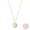 Plata de Ley S925 Tendencia de Moda Collar de Perlas Diseño Estilo Coreano Francés Sentido del Diseño Collar para Clavícula de Perla Artificial Accesorios para Mujeres