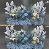 Nuevo arreglo floral de lugar de boda flor artificial decoración de boda fila de flores terminada pasarela camino arte floral boda flor artificial