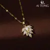 Collar Frescura de Hoja de Primavera Aitong Jewelry Collar Exquisito Suave y Lujoso Collar Brillante de Nicho Dinámico de Gama Alta