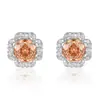 Nuevo Anillo Octogonal Corte Rosa Milenio Colgante Flor de Girasol Collar Pendientes de Lujo de Alta Gama para Mujer