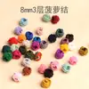 8mm 3 capas nudo piña nudo hecho a mano nudo botón pulsera colgante material de joyería nudo flor nudo chino accesorios al por mayor