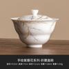 [Liquidación] Taza Gaiwan de Cerámica del Fabricante, Taza de Té de Gama Alta, Flor de Glicina Pintada a Mano, Taza de Té de Cintura Plegable, Caja de Regalo para Juego de Té Kung Fu